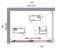 Душевой уголок прямоугольный UNO-195-AH-1-120/90-P-Cr 1200x900x1950 BelBagno