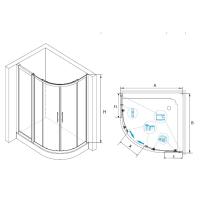 Душевой уголок RGW HO-61 (HO-51 + Z-41) полукруглый  90*120*195 03066192-11 профиль Хром стекло Прозрачное 8 мм RGW