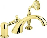 ELITE-BVDM-03-Nc Смеситель на борт ванной однорычажный с выдвижным душем и переключателем, исполнение золото, ручка Noce  ELITE-BVDM-03/24-M Золото 24 карат ручка  Металл Cezares