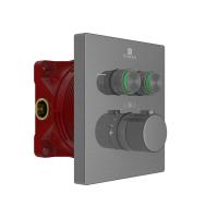 Встраиваемый смеситель для душа  2-х функциональный, термостатический цвет вороненая сталь VSCV-321T-MGM VINCEA