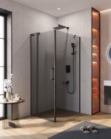 Душевой уголок прямоугольный.     SLIDER-AH-1-100-70/80-GRIGIO-NERO (700-800)x1000x1950 Cezares