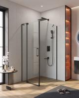 Душевой уголок прямоугольный.     SLIDER-AH-1-100-70/80-C-NERO (700-800)x1000x1950 Cezares