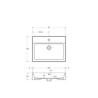 Раковина керамическая MOLVENO 46 60х46,5х13 Bianco CZR-MIL-60-LVB CEZARES