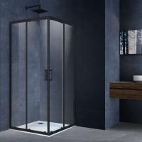Душевой уголок, квадратный VSS-3AL900CLB 900x900x1900 профиль черный стекло прозрачное VINCEA