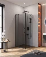 Душевой уголок прямоугольный.     SLIDER-AH-1-80-70/80-GRIGIO-NERO (700-800)x800x1950 Cezares