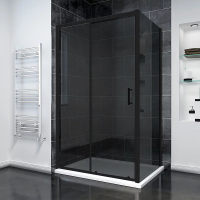 Душевой угол раздвижной прямоугольный RV055BT-150100-05-C8 1500х1000х1950 Цвет профиля Чёрный матовый Стекло Тонированное Veconi