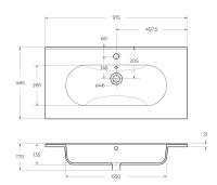 Керамическая раковина 910x460x175 LOV-900-LVB BelBagno