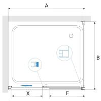 Душевой уголок RGW PA-76 (PA-016 + Z-050-2) прямоугольный  130*120*195 35087632-11 профиль Хром стекло Прозрачное 6 мм RGW