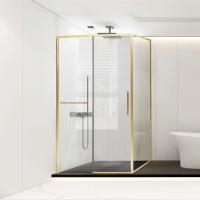 Душевой уголок квадратный/прямоугольный  Slim Soft VSR-1SS9012CLG 1200x900x2000 цвет брашированное золото стекло прозрачное Vincea