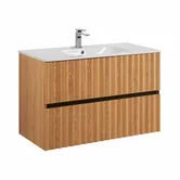 ELEGANT База под раковину подвесная с двумя выкатными ящиками, с LED подсветкой ручек. Бран AM-ELEGANT-800-2C-SO-BR-P