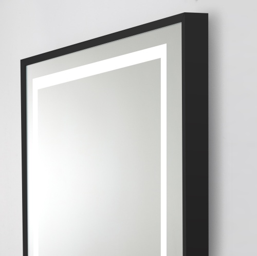 Зеркало в алюминиевой раме со встроенным светильником, сенсорным выключателем и подогревом, SPC-KRAFT-1085-685-TCH-WARM-NERO, 1085x40x685 мм   BELBAGNO