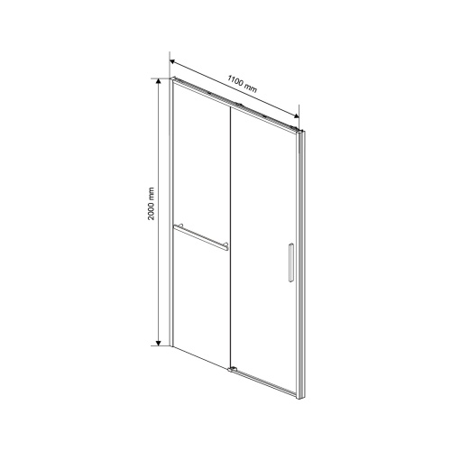 Душевая дверь Slim Soft VDS-1SS110CLGM 1100x2000 цвет вороненная сталь стекло прозрачное Vincea